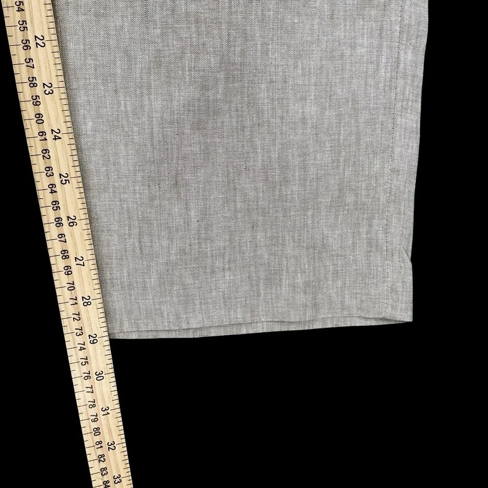 Perry Ellis Pants Men 34x30 (ACTUAL 34x29) Beige Linen Blend Straight Trousers